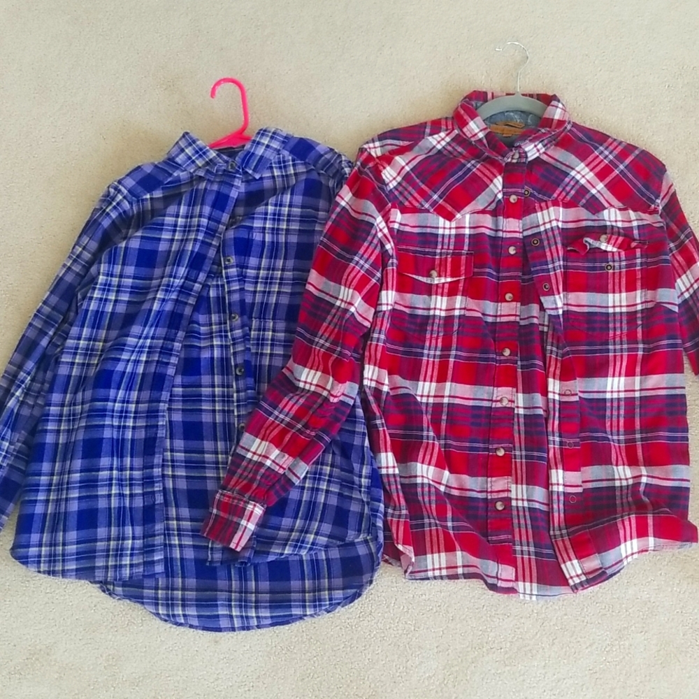 2 Pack Women's Flannel Button Downs